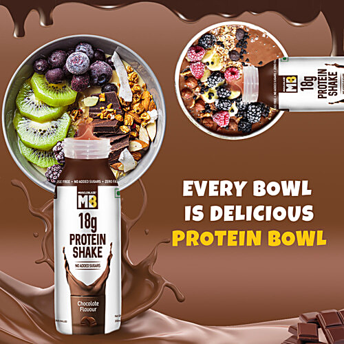 MuscleBlaze 18 g Protein Shake - No Added Sugar, Chocolate Flavour, 200 ml (Pack of 6) 