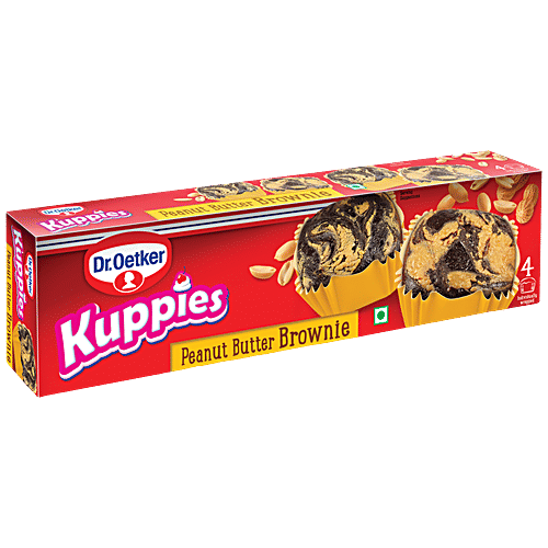 Dr.Oetker Kuppies Peanut Butter Brownie - High Quality, Creamy, 148 g (Pack of 4) 