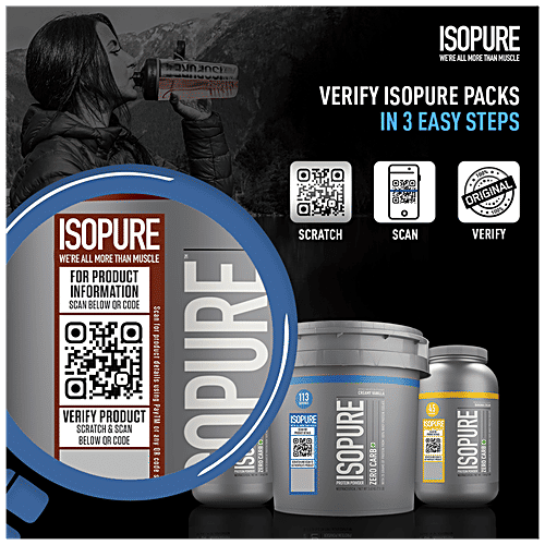 Isopure Low Carb Whey Protein Isolate Powder Drink Mix - Dutch Chocolate, Provides Energy, 500 g