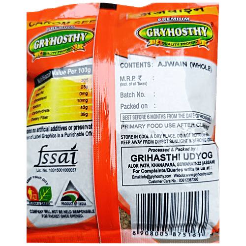 Buy GRYHOSTHY Ajwain Whole, Improves Digestion Online at Best Price