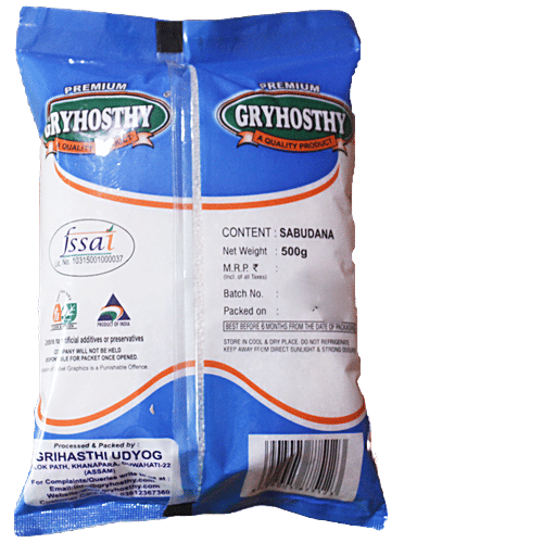 Gryhosthy Sabudana - Rich In Protein & Fibre, Provides Energy, 500 g  