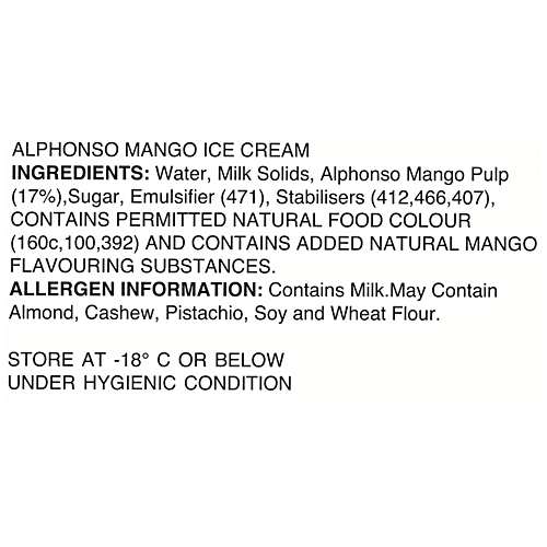 Vadilal Gourmet Natural Ice Cream - Alphonso, No Artificial Colours & Flavours Added, 1 L Tub 