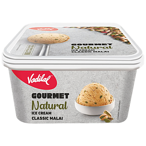 Vadilal Gourmet Natural Ice Cream - Classic Malai, No Artificial Colours & Flavours Added, 1 L Tub
