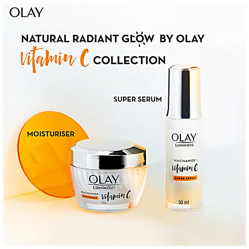 Olay Luminous Vitamin C Cream With 99% Pure Niacinamide - Lightweight & Non-Greasy Formula, 50 g