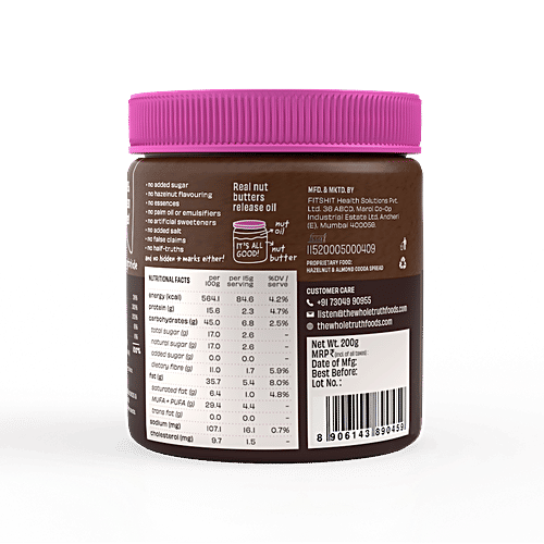 Buy The Whole Truth Hazelnut Spread With Real Chocolate Creamy, No