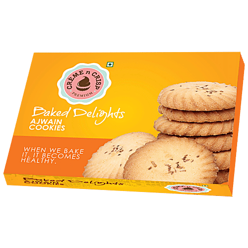Buy Creme N Crisp Ajwain Cookies Baked Delights, Premium, Rich In