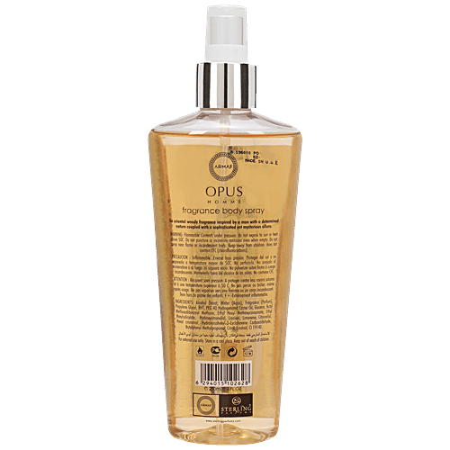 Armaf Opus Homme - Fragrance Body Spray,  Lusciously Subtle Aromas, For Men, 250 ml  