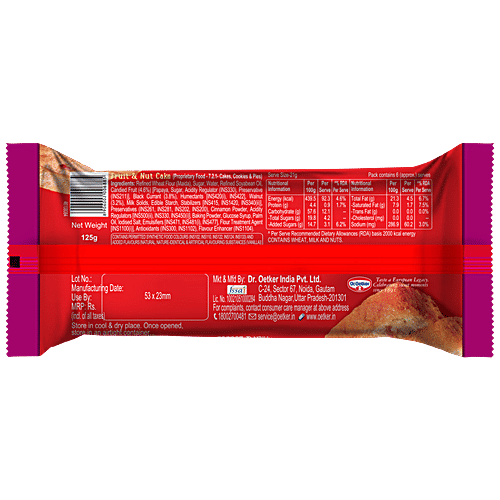 Dr.Oetker Kuppies Fruit & Nut Cake, 125 g  