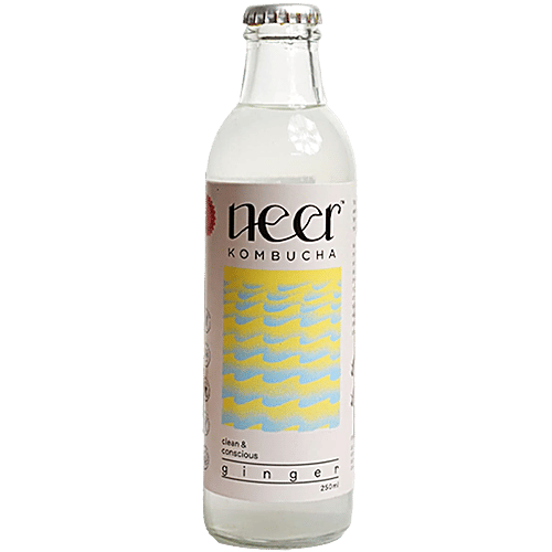 Neer kombucha Ginger Kombucha - Gluten Free, No Artificial Flavours, Perfect Post Workout Beverage, 250 ml Bottle 