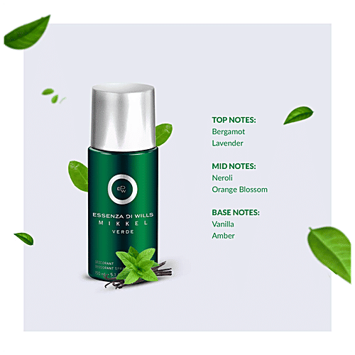 EDW Essenza Mikkel Verde Luxury Deodorant Spray - For Men, Long-Lasting Fragrance, 150 ml