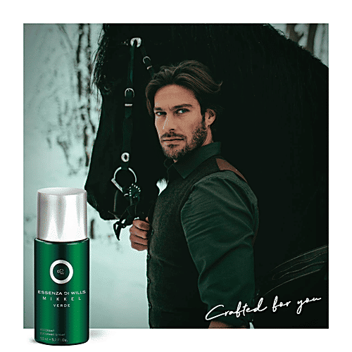 EDW Essenza Mikkel Verde Luxury Deodorant Spray - For Men, Long-Lasting Fragrance, 150 ml