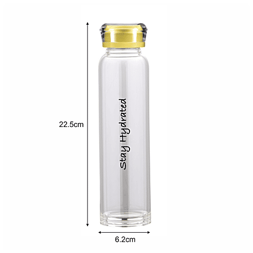 Buy Renberg Borosilicate Glass Water Bottle Yellow, Durable, Leak Proof, MultiUtility Sleek