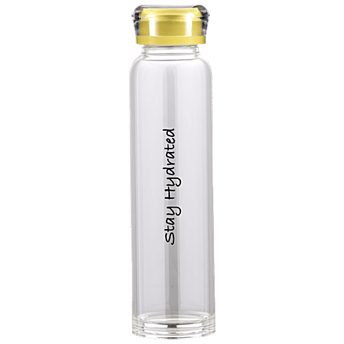 Buy Renberg Borosilicate Glass Water Bottle Yellow, Durable, Leak Proof, MultiUtility Sleek