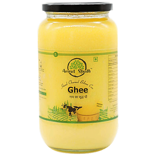 Amrut Shudh A1 Cow Ghee By Bilona Method - Improves Immunity & Digestion, Promotes Weight Loss, 1 L Jar 