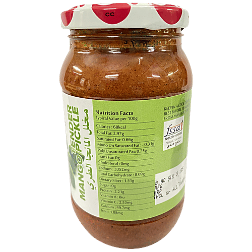 HAPPY Tender Mango Pickle - Adds Sweet & Nutty Flavour, 400 g Bottle
