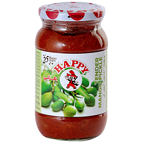 HAPPY Tender Mango Pickle - Adds Sweet & Nutty Flavour, 400 g Bottle