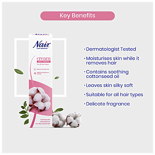 Nair  Bikini & Underarm Hair Remover Cream For Delicate Areas, Gentle & Effective, 90 ml  