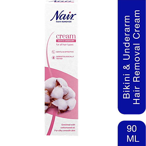 Nair  Bikini & Underarm Hair Remover Cream For Delicate Areas, Gentle & Effective, 90 ml  