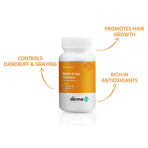 Buy The Derma Co Biotin & Hair Vitamins Capsules With Iron, Controls