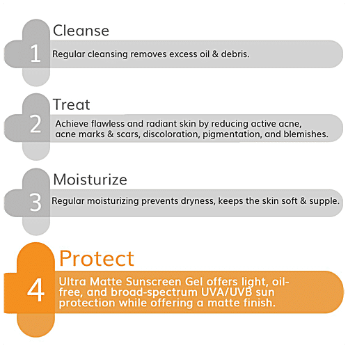 The Derma Co Ultra Matte Sunscreen Gel - SPF 60, Lightweight, Oil-Free, Prevents Sun Damages, 50 g  