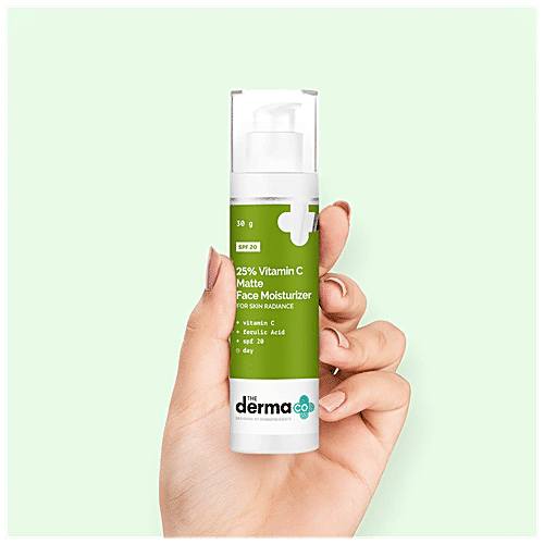 The Derma Co 25% Vitamin C Matte Face Moisturizer - With Ferulic Acid, SPF 20, For Skin Radiance, 30 g  