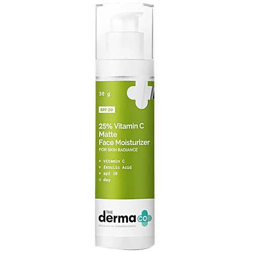 The Derma Co 25% Vitamin C Matte Face Moisturizer - With Ferulic Acid, SPF 20, For Skin Radiance, 30 g  