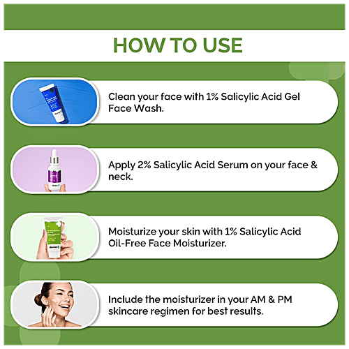 The Derma Co 1% Salicylic Acid Oil-Free Moisturizer - With Oat Extract, Lightweight, For Active Acne, 50 g  