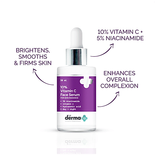 The Derma Co 10% Vitamin C Face Serum - Niacinamide & Hyaluronic Acid, 30 ml  For Skin Radiance