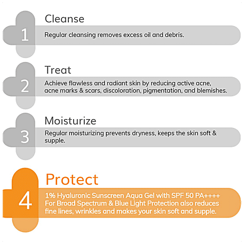 The Derma Co 1% Hyaluronic Sunscreen Aqua Gel - SPF 50, 50 g For Broad Spectrum & Blue Light Protection