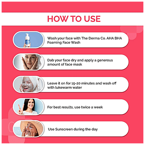 The Derma Co 2% Salicylic Acid Clay Face Mask - With Activated Charcoal, For Acne & Blemish Prone Skin, 50 g  