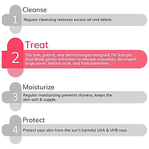 The Derma Co 2% Salicylic Acid Clay Face Mask - With Activated Charcoal, For Acne & Blemish Prone Skin, 50 g  