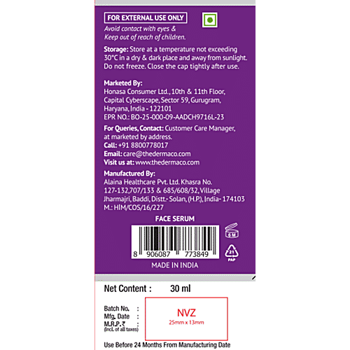 The Derma Co 2% Salicylic Acid Face Serum - With Witch Hazel & Willow Bark, For Active Acne, 30 ml  