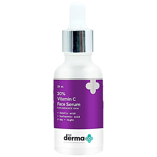 The Derma Co 20% Vitamin C Face Serum - With Ferulic & Hyaluronic Acid, For Skin Radiance, 20 ml  