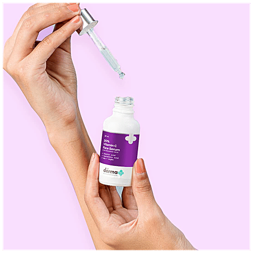 The Derma Co 20% Vitamin C Face Serum - With Ferulic & Hyaluronic Acid, For Skin Radiance, 20 ml  