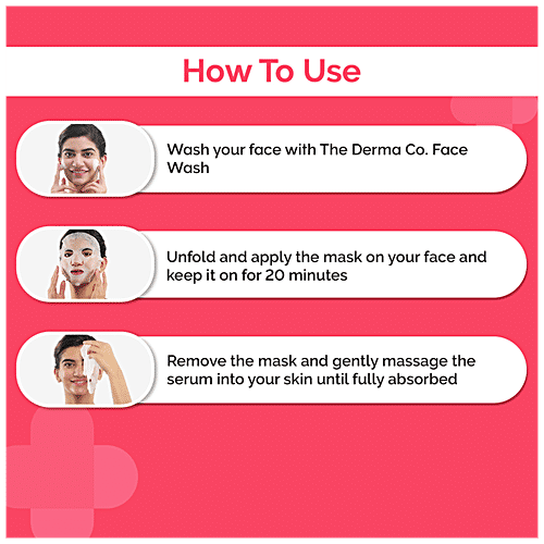 The Derma Co 1.5% AHA & BHA Sheet Mask - With Glycolic Acid, For Clear & Smooth Skin, 20 g (Pack of 2)