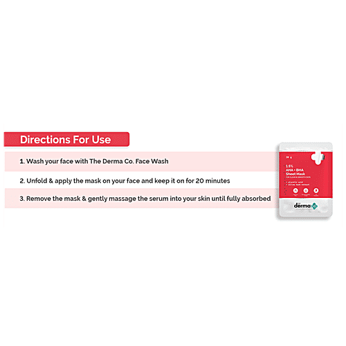 The Derma Co 1.5% AHA & BHA Sheet Mask - With Glycolic Acid, For Clear & Smooth Skin, 20 g (Pack of 2)