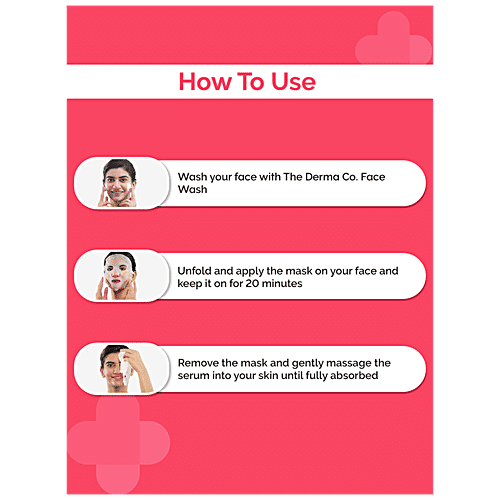 The Derma Co 1.5% AHA & BHA Sheet Mask - With Glycolic Acid, For Clear & Smooth Skin, 20 g (Pack of 2)