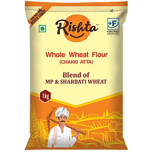 Buy Rishta Whole Wheat Flour/Chakki Atta Rich In Fibre & Iron, Promotes Healthy Growth Online