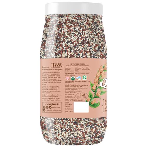 Jiwa Organic Tricolour Quinoa - 100% Natural & Gluten Free, 1 kg  Rich in Protein & Fiber