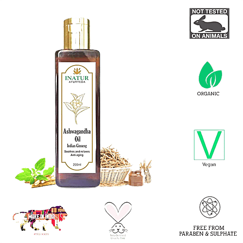 Buy INATUR Ayurvedic Ashwagandha Oil Nourishing, Helps To Feel