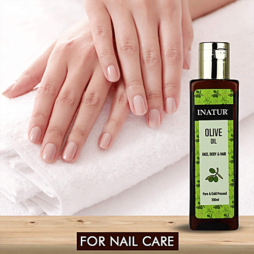 Inatur Olive Oil - Pure & Cold-Pressed, For Face, Body & Hair, 200 ml  