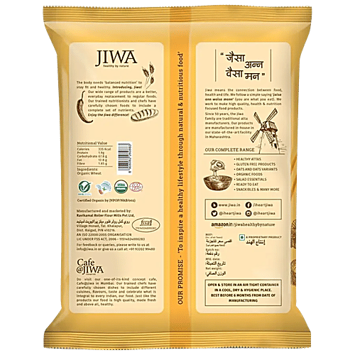 Jiwa Organic Chakki Fresh Flour/Atta - Natural, 1 kg  