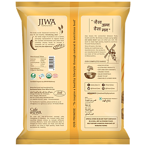 Jiwa Organic Red Rice - Natural & Gluten Free, Wholegrain, 1 kg  