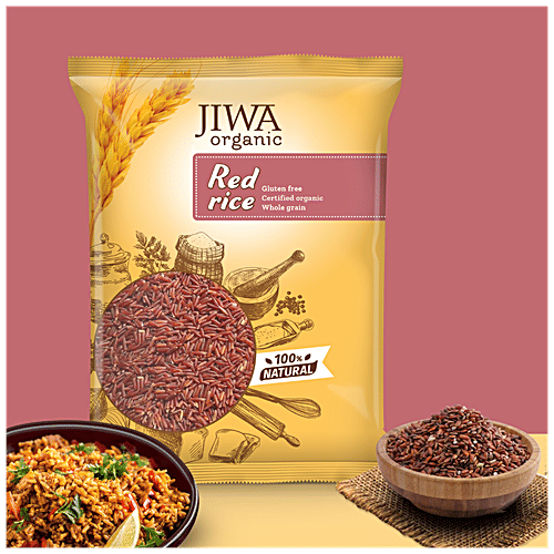 Jiwa Organic Red Rice - Natural & Gluten Free, Wholegrain, 1 kg  