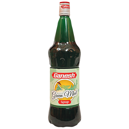 Ganesh Sharbat Green Mint Syrup - Goes With Water Or Soda, 1 L PET Bottle 