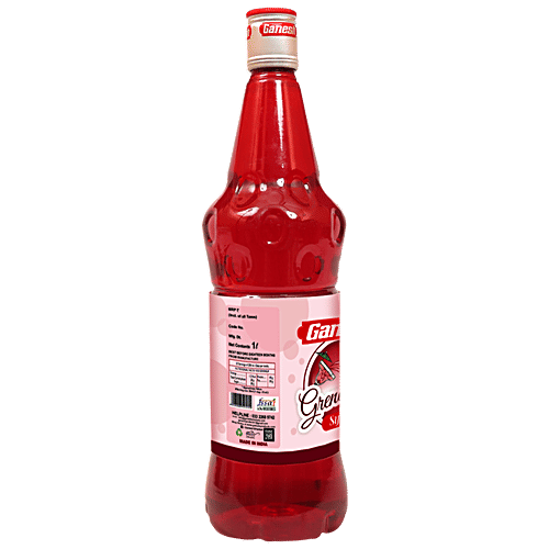 Ganesh Sharbat Ganesh grenadine-syrup-with-pomegranate-lemon-juice-sweet-tarty-for-cocktails-mocktails 1 L PET Bottle, 1 L PET Bottle 