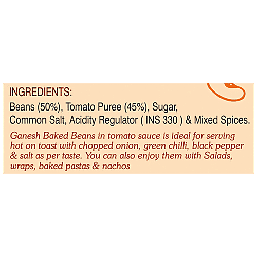 Buy Ganesh Baked Beans In Tomato Sauce High In Protein & Fibre Online