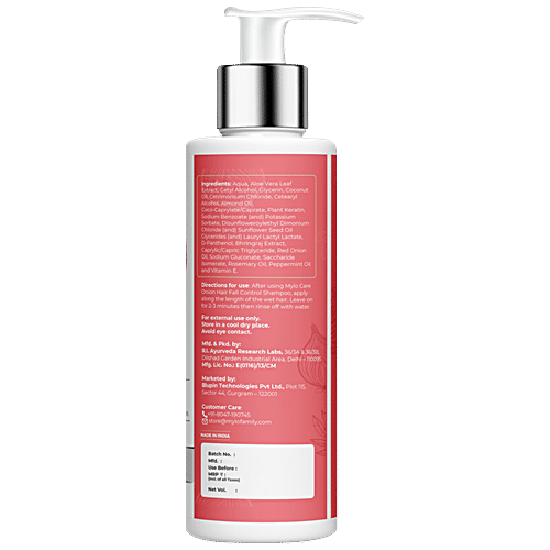 Mylo Care Anti-Hair Fall Kit - Onion Shampoo & Onion Conditioner, Contains Red Onion Oil, Bhringraj, Plant Keratin & Hairy Root Culture Extract, Strengthens Hair Roots, 2 pcs (200 ml x 2 pcs) 