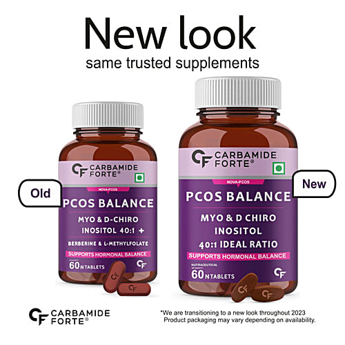 Carbamide Forte PCOS Balance Supplement - MYO, D-Chiro, Inositol 40:1, Supports Hormonal Balance, Berberine & L-Methylfolate, 60 pcs  
