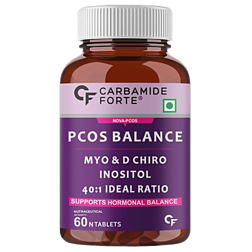 Carbamide Forte PCOS Balance Supplement - MYO, D-Chiro, Inositol 40:1, Supports Hormonal Balance, Berberine & L-Methylfolate, 60 pcs  